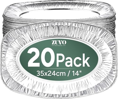 Lot de 20 grands plateaux de service pour repas de fête - 35 x 23 cm - Passe au four et au congélateur Zuvo