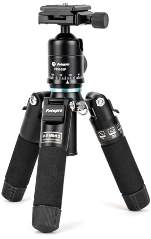 Fotopro Mini treppiede per fotocamera, treppiede professionale da 1,74 lbs, mini treppiede portatile compatto da scrivania con testa a sfera a 360°, borsa e attrezzatura multifunzione per scattare