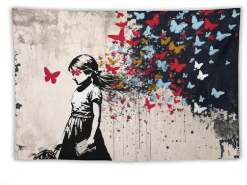 Poster Banksy con graffiti di strada (55) arazzi da parete pittura artistica regalo stampe per soggiorno camera da letto decorazione opere d'arte 101,6 x 152,4 cm
