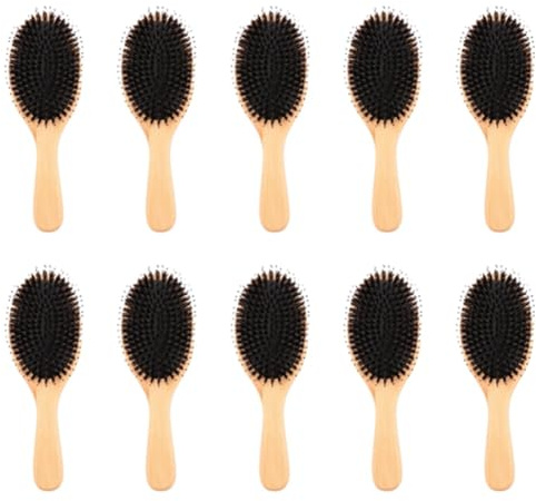 Qussedser Cepillo de pelo de cerdas de con pasadores de nailon, de bambú, uso diario para acondicionar, mejorar la textura del cabello