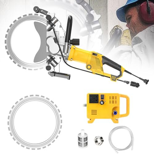 GHRERTX Sierra Circular de hormigón eléctrica de 5000 W/2200 RPM con Hoja, cortadora de Paredes de hormigón de Mano, Profundidad de Corte de 39 cm, for Granito, Porcelana, Madera, hormigón, Piedra
