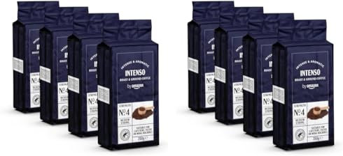 by Amazon Ground Coffee Caffè Intenso, Light Roast,1kg (8 Packs of 250g) - Rainforest Alliance Certified