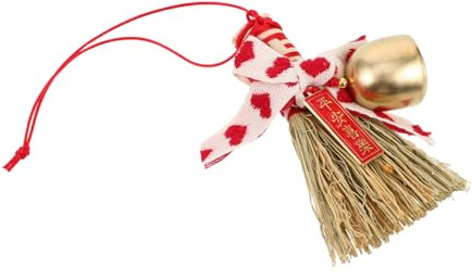 Garneck Decorazione Appesa Scopa Portafortuna Con Campanellini Per Celebrazioni Festive e Nuove Inaugurazioni Facile Installazione Su Maniglie Di Porte