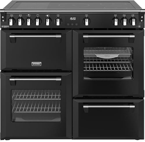 Stoves Richmond Deluxe 100Ei RTY 100cm Electric Range Cooker with Induction Hob - Black - A/A/A Rated