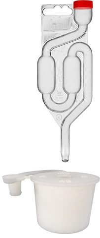 lilawelt24 Gummistopfen+Gärrohr Gäraufsatz Set für Fermentieren Brauen Herstellung Sauerkraut Gären Gärröhrchen für Weinballon mit Stopfen Gummikorken Gärspund Gärverschluss (40/43 mm + Gärrohr)