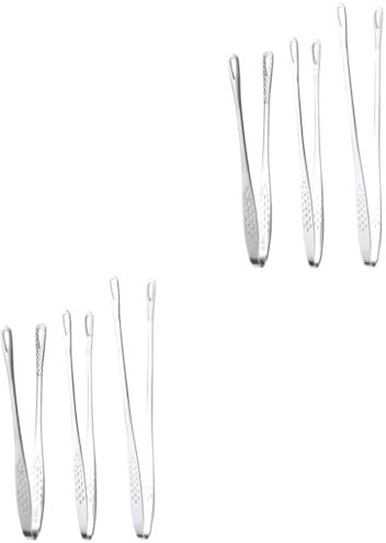 BESPORTBLE 6pcs Kitchen Tongs for Cooking Korean Style Bbq Tongs for Grill Stainless Steel Clamp Kitchen Tool