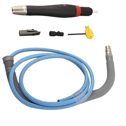 Eawfgtuw Kit de lima de amoladora neumática, pluma de mango recto, lima neumática de alta velocidad, herramienta de molienda neumática con presión de aire para trabajos de tallado de jade