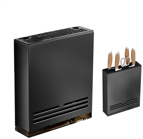 Ceppo Coltelli Portacoltelli da Cucina Portacoltelli con Vassoio Gocciolatoio Montaggio a Parete Spazio-economico Organizzazione Angoli Smontabile per Piano Cottura Asciutto