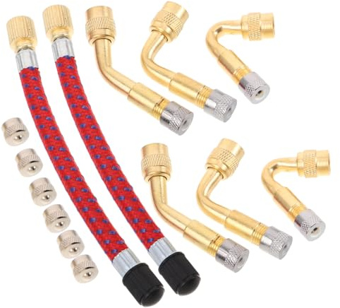 NOLITOY Ventilverlängerung Fahrrad Ventiladapter mit Dichtungsring Auslaufsicher Präzise Leicht Tragbar für Mountainbike Rennrad Scooter Reifenaufpumpen Zubehör