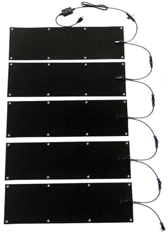 MTNBHH Heizmatte zum Schmelzen von Schnee, 25 x 76 cm, rutschfest, für den Außenbereich, ideal für Treppen, Gehwege, Fahrzeugeingänge und zum Schmelzen von Eis. (5 Stück, 25,4 x 76,2 cm)