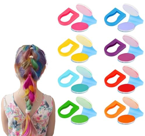 YUVKIN 8 Stück Haarkreide Farbiges Haarspray Auswaschbar Temporäre Haarfarbe für Mädchen Kinder Teenager-Mädchen Weihnachten Geburtstagsgeschenk für 5-15 Mädchener (Acht Farben)