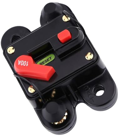 Funien Disjoncteur Fiable, Fusible Réarmable, Protection des Appareils électriques pour Voiture, Bateau, Vélo, 80 à 300A (100A)