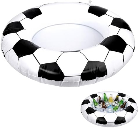 Fukaisu Refrigerante Bevande Gonfiabile Pallone Calcio, Grande capacità Refrigerante per Birra Bibite Bevande Bar Galleggiante Portatile per Piscina Esterno Festa Sport Evento Calcio 2026 Decorazione
