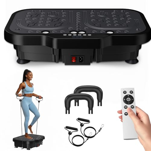 Placa vibratoria ganadora 2026, plataforma vibratoria, placa vibratoria deportiva para el hogar, placa de vibración con 180 niveles y 5 modos, soporta 150 kg, con Bluetooth, para entrenamiento de
