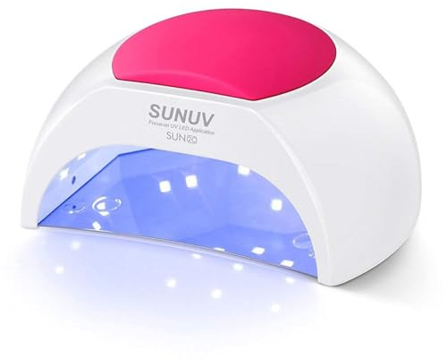SUNUV SUN2C UV Light for Nails, UV LED Nail Lamp with 4 Timer Settings, Curing Lights Compatible with All Gel Polish Rose