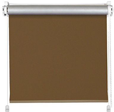 Clever-Kauf-24 Klemmfix Thermo Rollo Schoko braun | ohne Bohren | Verdunkelung | Thermorollo mit Klemmträger (85x215cm (Stoffbreite 81cm))