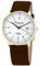 Eichmüller Herren Armbanduhr | Quarzuhr mit Datum | Lederband > braun | Ziffernblatt > weiß