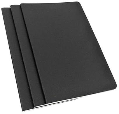 TSKDKIT 3 Stück A5 Skizzenbücher mit Schwarzer Hülle, A5 Notebook 80GSM Schulheft Skizzenblock Holzfreies Papier Leere Sketchbook für Travellers Journal