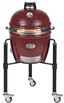 Monolith Keramikgrill Holzkohle Junior Pro 2.0 Rot mit Abdeckhaube Nr. 121021-RED