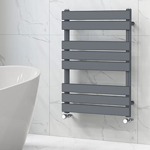 NRG Bathroom Flat Panel Heated Towel Rail Radiator 800×600mm Anthracite | Central Heating Warmer Ladder, Modern Designer Radiator, Wall Mounted, Steel, Radiator Towel Rack, for Bathroom