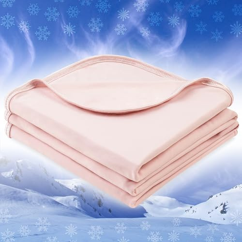 PAVILIA Cooling Blanket for Hot Sleepers, Lightweight Summer Blanket for Bed, Cooling Chill Throw Blanket for Night Sweats Absorb Heat for Adult Kids on Warm Night, Pink, 60x80inch, Twin