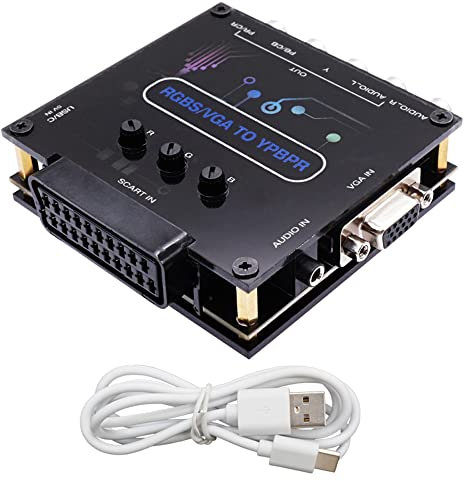 Palumma Adaptateur vidéo, RGBS VGA péritel vers YPBPR couleur différence de composant convertisseur accessoire de console de jeu