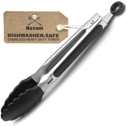 Navani 9inch Silicone Tongs for Cooking, Air Fryer & Salad