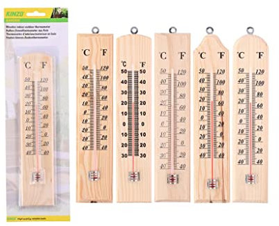 Thermometre Bois - Intérieur Extérieur - 22cm - 473