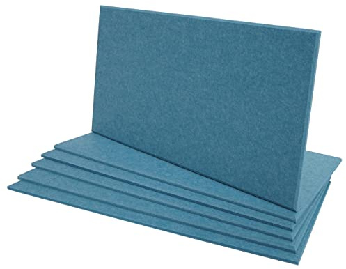 Mendler 6er-Set Akustikwandpaneel HWC-L52 60x30cm - blau | Wandpaneele, Akustikplatten, schalldämmend 1qm Fläche