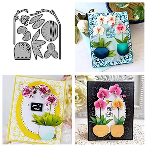 Sredwtk Schmetterlingsorchidee Stanzschablonen Blumen Cutting Dies Prägeschablonen Stanzformen Schablonen Für Scrapbooking, Fotopapier 3D Karten Handwerk Prägen DIY Herstellung Geschenk
