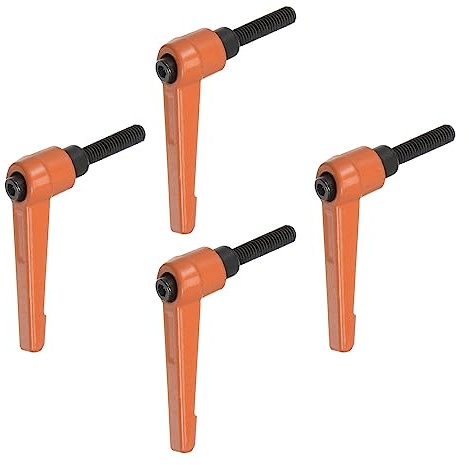 sourcing map 4 verstellbare Klemmhebelgriffe M6 x 25 mm Außengewinde Bolzenknöpfe Drehschraube Verriegelung Schnellspanner Ratsche Druckknopf Griff Orange