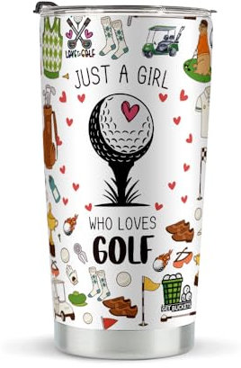 kdxpbpz Regali per amanti del golf per ragazze donne regali di golf Tumbler regalo di compleanno di Natale per amici Besties Bicchieri in acciaio inossidabile 590 ml Just A Girl Who Loves Golf