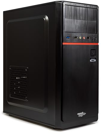 Mach Power Case Office ATX/M-ATX con Alimentatore 500W, 1 USB 3.0 + 2 USB 2.0, Colore Nero, Design Compatto e Professionale per Ufficio e Home PC (IT-OFSC27)
