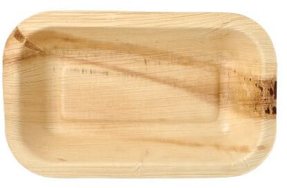 PAPSTAR Lot de 100 coupelles carrées en feuille de palmier pure - 400 ml - 24 cm x 15 cm x 4 cm