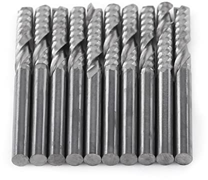 Natudeco 10pcs End Mill Metal Cuttting Engraving Milling Machine Bit CNC Tool Carbide End Mill Micro Metal End Mill for Metal Carving Aluminum Copper Woodworking Cutting