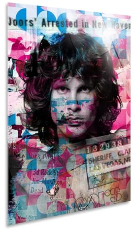 Giallobus - Quadro - 11 - Tribute Jim Morrison - Vetro Acrilico - 35x50 - Pronto da Appendere - Quadri Moderni per la casa