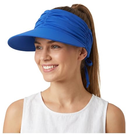 YAMEE Visor Cap Damen UV Schutz,Sonnenvisier Damen Elastisch Sonnenschild,Leicht Sonnenhüte Große Krempe,Sonnenblende Damen Sommerkappe Atmungsaktiv für Strand, Camping, Picknicks,Wandern