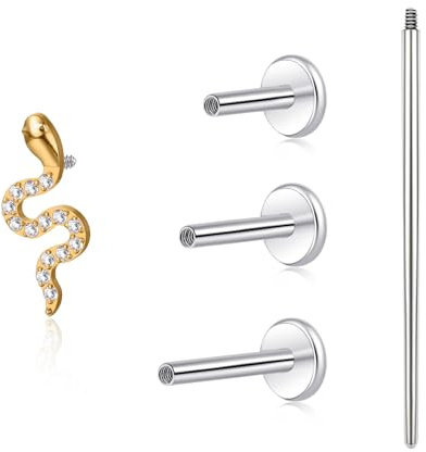 limerencia 18G Tragus Piercing, Medizinische Titan Lippenpiercing mit 6mm 8mm 10mm Stäbe,Hypoallergen Helix Piercing ohr,Labret Stecker für Bauchnabel Zunge Augenbraue Lippe Septum Nase