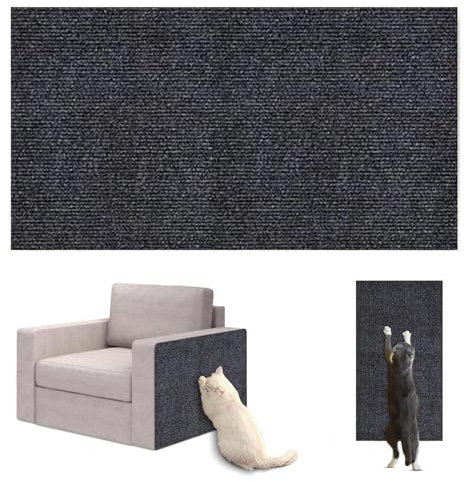 Viusneun Selbstklebende Kratzmatte Sofa Katze Kratzteppich Ecke, Kratzmatte für Katzen, Kratzbretter Katze Wand, DIY Geschnitten atzenkratzbrett Katzenkratzer Möbelschutz (40CM*200CM,Dunkelgrau)