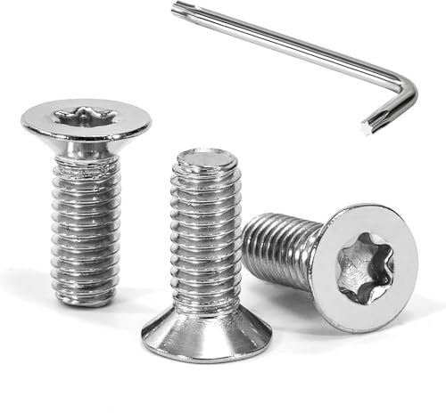 Tunejoy Tornillos de Cabeza Avellanada Torx M6 x 16 mm Tornillo Avellanado Mecánico de Acero Inoxidable A2 V2A con T30 llave Rosca Completa 30 Piezas