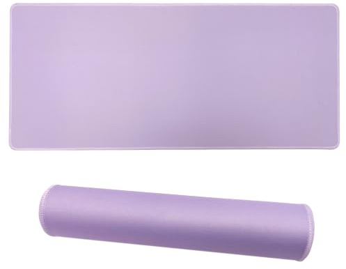 Jahosin Large Gaming Mouse Pad, Non-Slip Rubber Base, [27.5x11.8IN] Computer Desk Mat for PC, Mac, Laptop - Stitched Edges and Smooth Surface for Gaming,Office,Home-70x30 LightpurpleJ