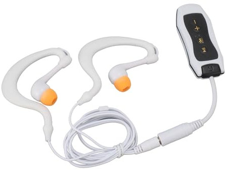 Lettore MP3 Subacqueo, ABS, Cuffie per Nuoto USB Ricaricabili in Gomma con Supporto a Cavo Corto da 8 GB di Conservazione Interna, Litio da 120 MAh, 8 Ore per le Immersioni da