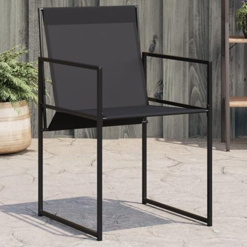Xichuzi Gartenstühle 4 STK. Schwarz Stahl und Textilene, Gartenmöbel, Terrassenstühle, Balkon Stühle, Balkonstuhl, Garten Stühle Für Draussen - 4008593