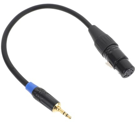 Warmhm 3,5-MM Klinkenstecker 5-Polige Din Buchse Audioadapter aus Kupfer Schwarz Verschleißfest für Videokameras 30cm