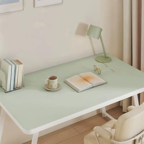 Schreibtischunterlage Groß, Rutschfeste Wasserdichte PU-Leder Tischunterlage Arbeits-Schreib-Spiel-Pad für Büro Zuhause, Computer Laptop Anti-Verschmutzungs Schreibtischunterlage (Grün, 100x60cm)
