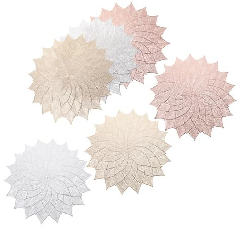 Ciieeo Tovagliette Da Pranzo Rondone in Pvc 6pcs Design Moderno e Traforato Resistenti Al Calore e Facili Da Per Cene e Decorazioni