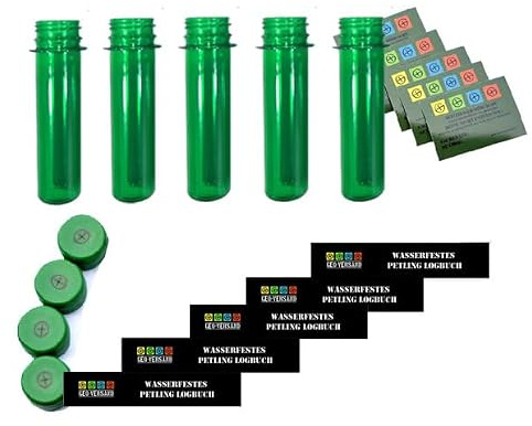 geo-versand Geocaching Petling Set - ab 5 Stück - Inkl Logbücher wasserfest Geocache Versteck Set Paket (5er Set (20 TLG))