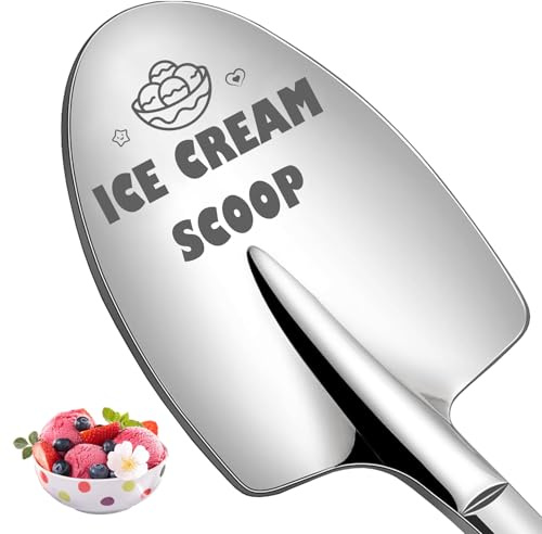 Personalised Ice Cream Scoop,Custom Stainless Steel Coffee Spoons, Engraved Name Ice Cream Spoon, Anniversary Birthday Christmas Gifts, Custom Mirror Finished & Dishwasher Safe (Style 1) (Style-1)