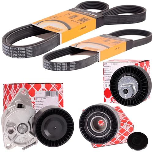 Conti Keilrippenriemen + Febi Spanner Rollen Satz | Satz passend für E46 E39 X5 E53 passend für E46 E39 X5 E53