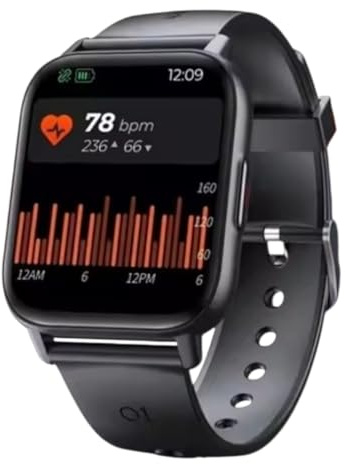Orologio da uomo e donna con schermo da 1,69 con chiamata Bluetooth Smartwatch con podometro ossimetro orologio sportivo per AndroidOS impermeabile IP68 notifica dei messaggi cronometro meteo nero